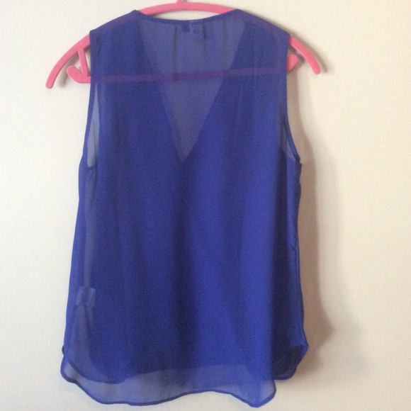 Twik Royal Blue Semi-sheer Blouse - Picture 2 of 8
